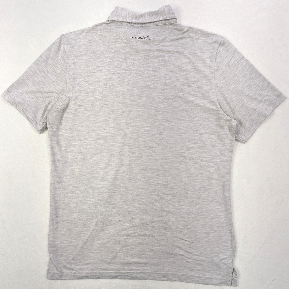 TravisMathew Men's Gray Performance Golf Polo | Stretch Activewear Large - Picture 3 of 6